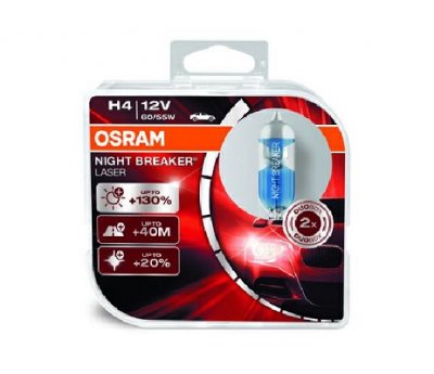 Крушки H4 OSRAM Night Breaker Unlimited 60/55W +130% к-т