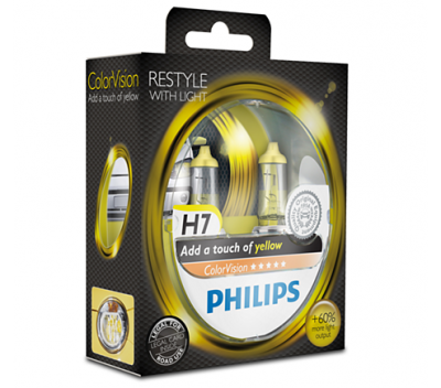 Крушки H7 Philips Color Vision Yellow 55W комплект