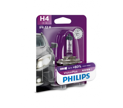 Крушка H4 Philips Vision Plus 60/55W +60%