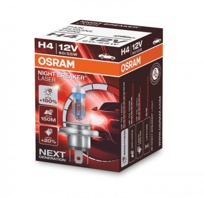 Крушка H4 OSRAM Night Breaker Laser 60/55W +150%