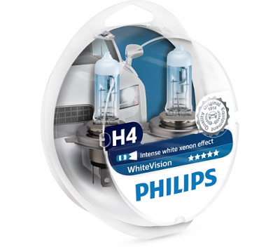 Крушки H4 Philips White Vision 60/55W к-т