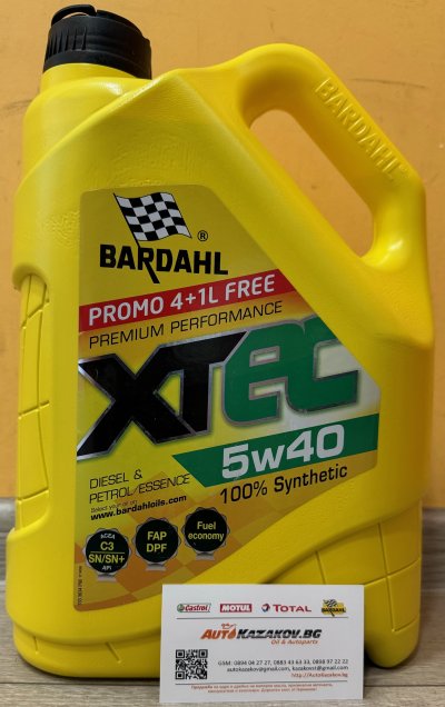 Bardahl Xtec C2/C3 5W-40 4L + 1L промо - 5L