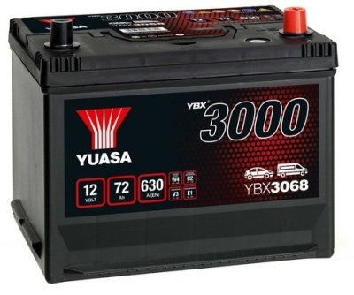 YUASA 72Ah 630A 269x174x223 R+